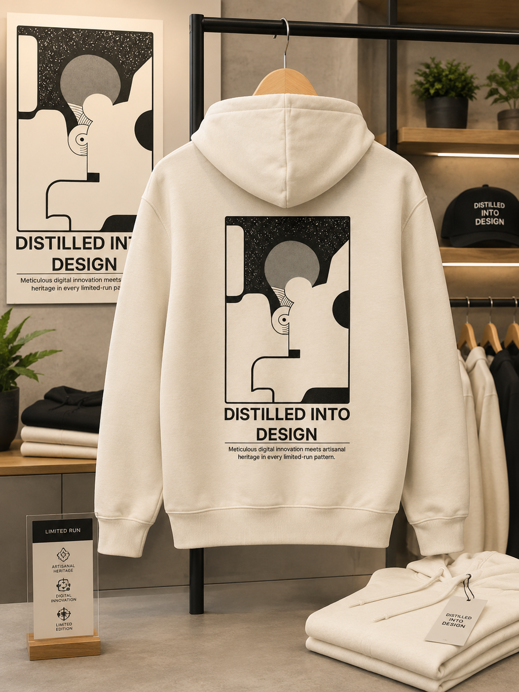 L'Œil du Silence — Organic Hoodie, White | Studio Espin