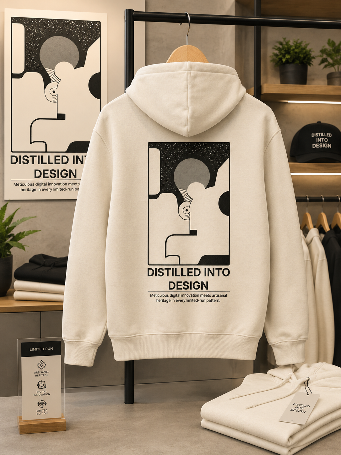 L'Œil du Silence — Organic Hoodie, White | Studio Espin